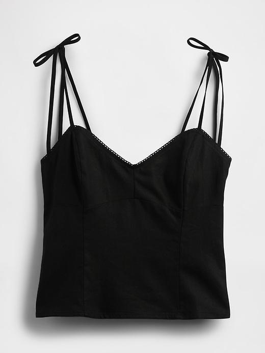 Linen-Blend Tie-Strap Cami Product Image