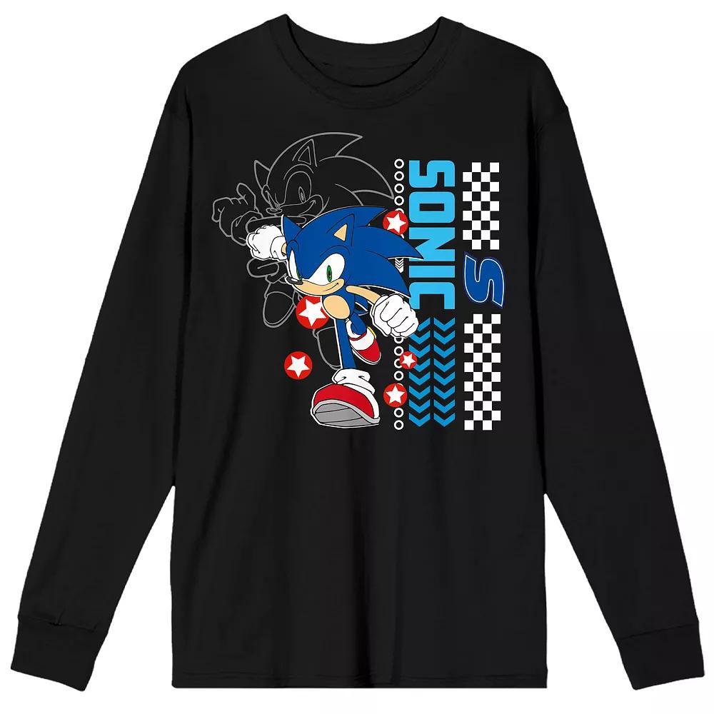 Men's Sonic The Hedgehog Modern Long Sleeve Graphic Tee, Size: Large, Black Product Image