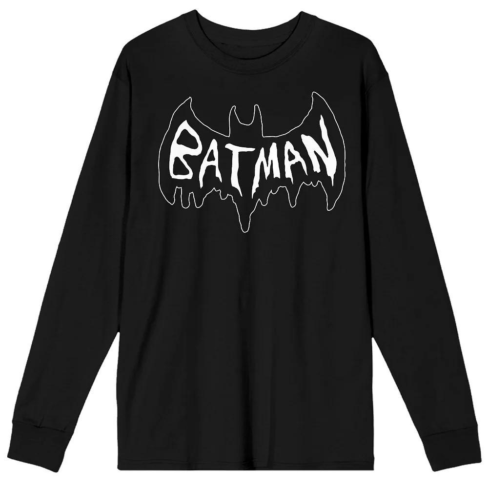 Men's Batman Hand Drawn Logo Tee, Size: Small, Black Product Image