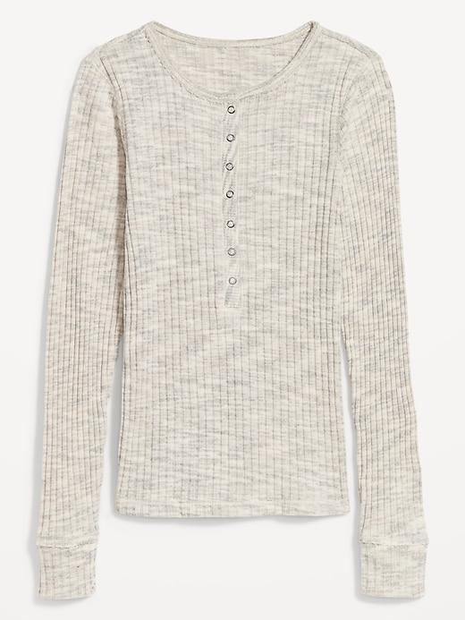 Ribbed Henley Top Product Image