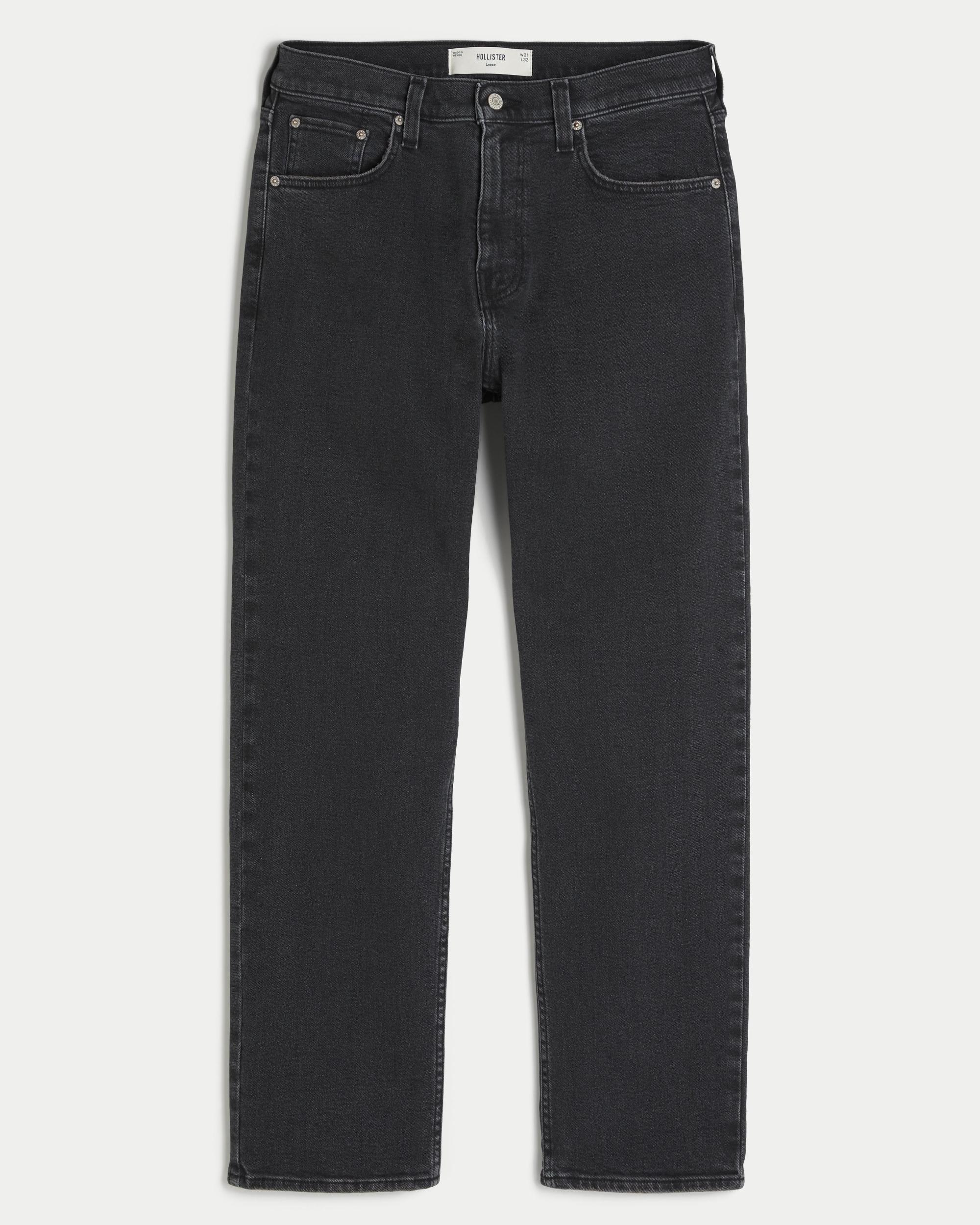Washed Black Loose Jeans Product Image
