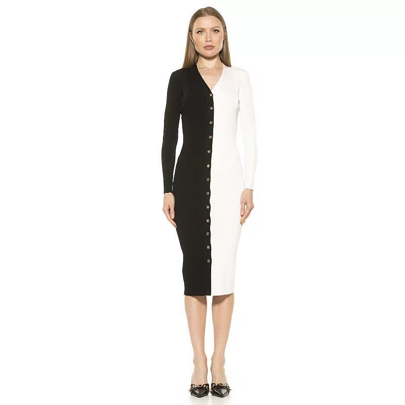Women's ALEXIA ADMOR Gemini Long Sleeve Button Front Knit Dress, Size: XS, Red Pink Product Image