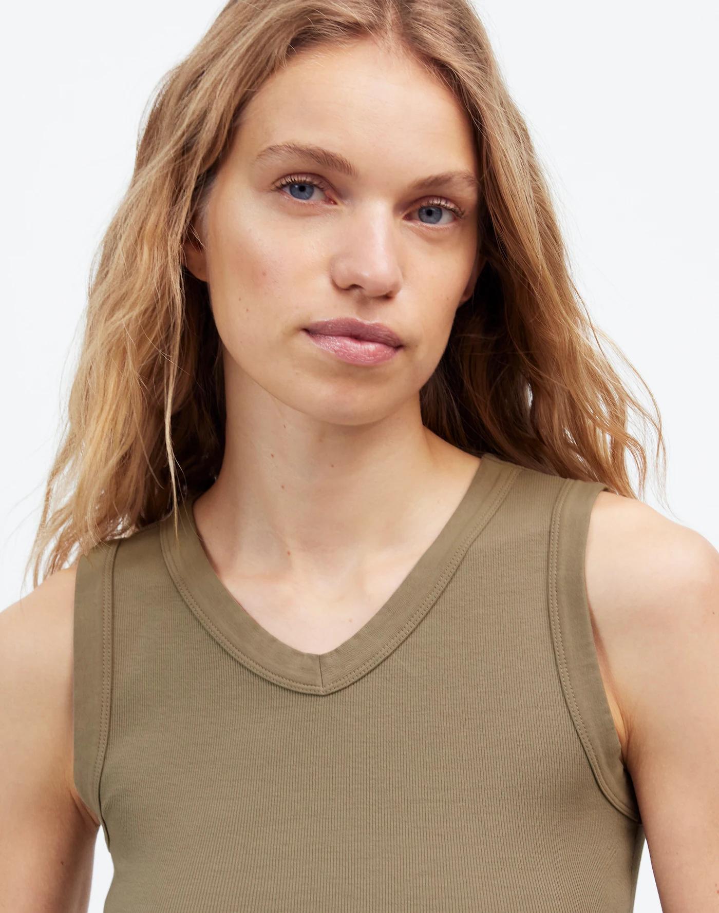 (Re)generative Cotton Ribbed High V-Neck Tank Product Image