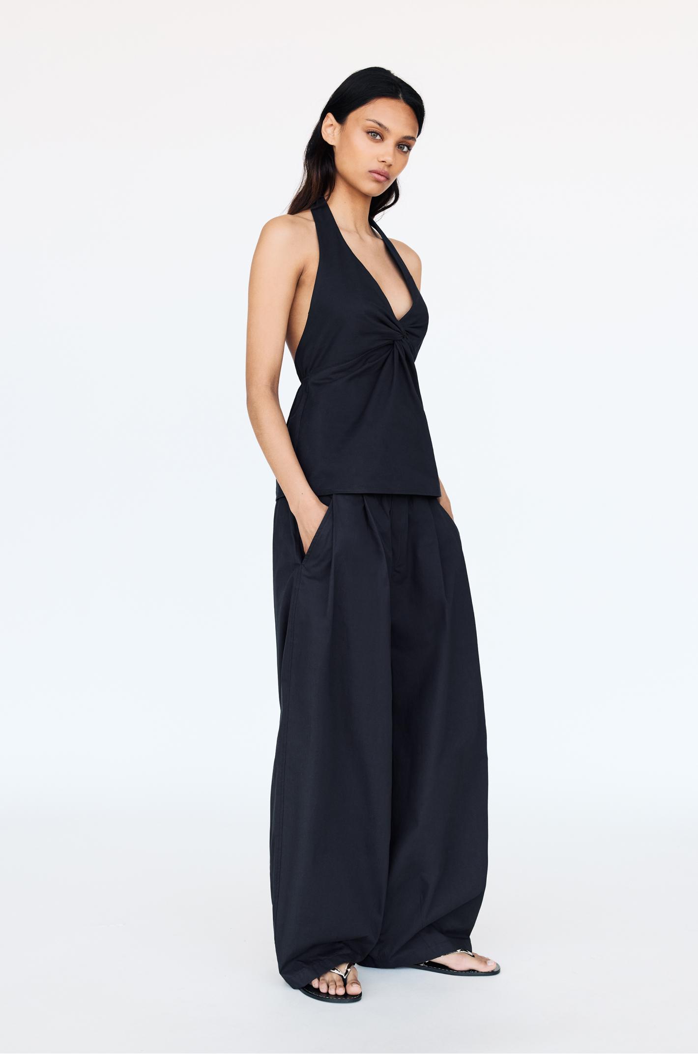 Barrel pants with elastic waistband Product Image