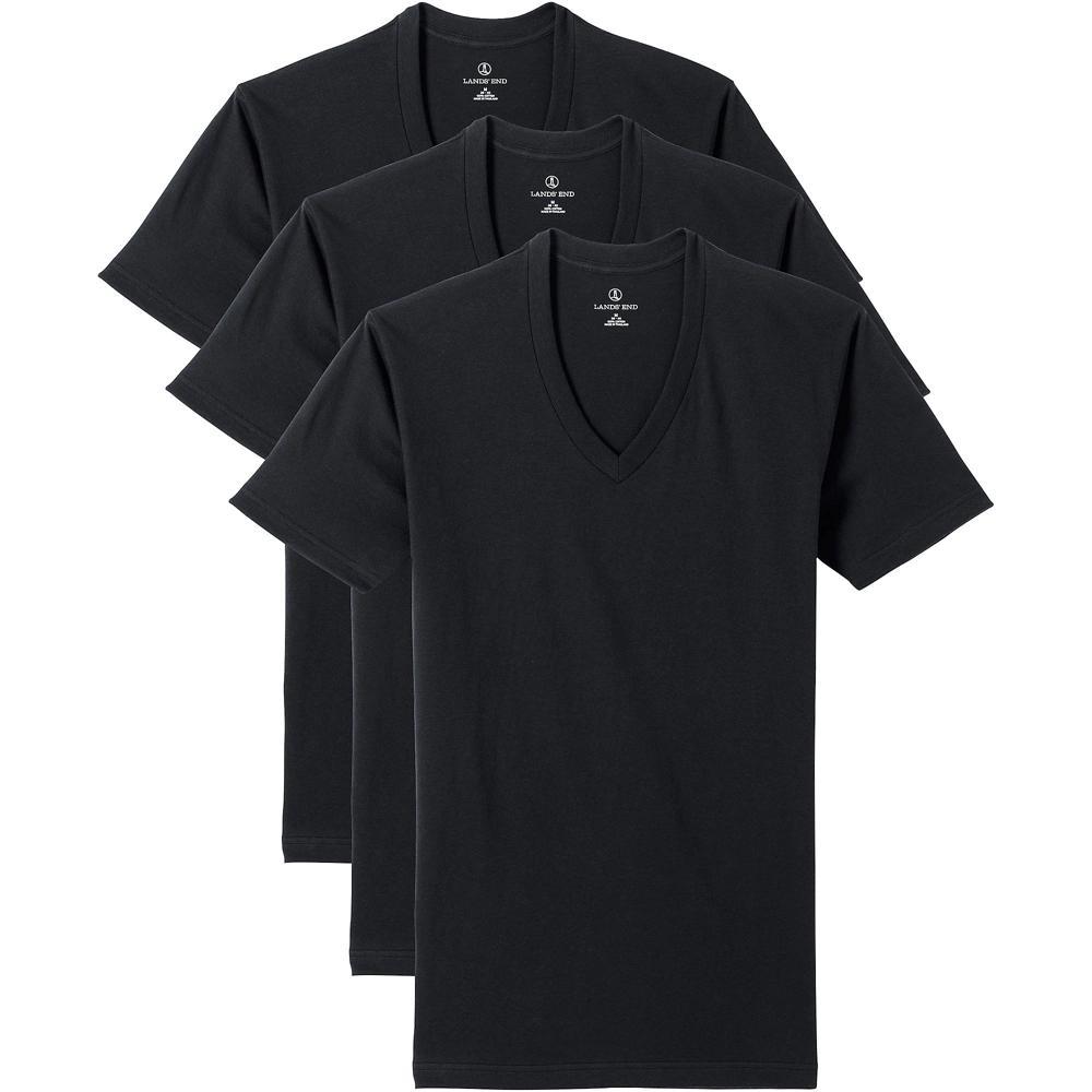 Big & Tall 3-Pack V-Neck Undershirt, Men's, Size: Medium Tall, Black Product Image