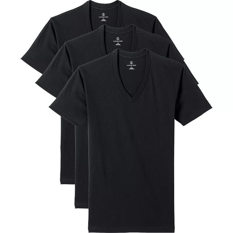 Big & Tall 3-Pack V-Neck Undershirt, Men's, Size: Medium Tall, Black Product Image