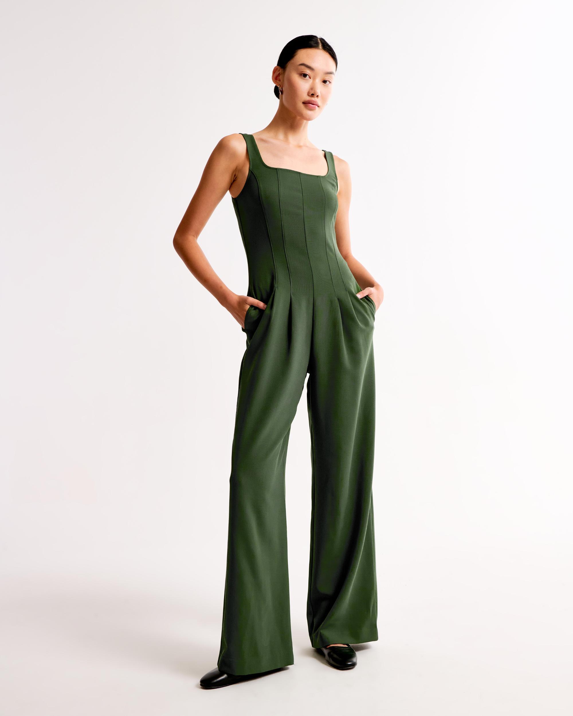 Squareneck Seamed Jumpsuit Product Image
