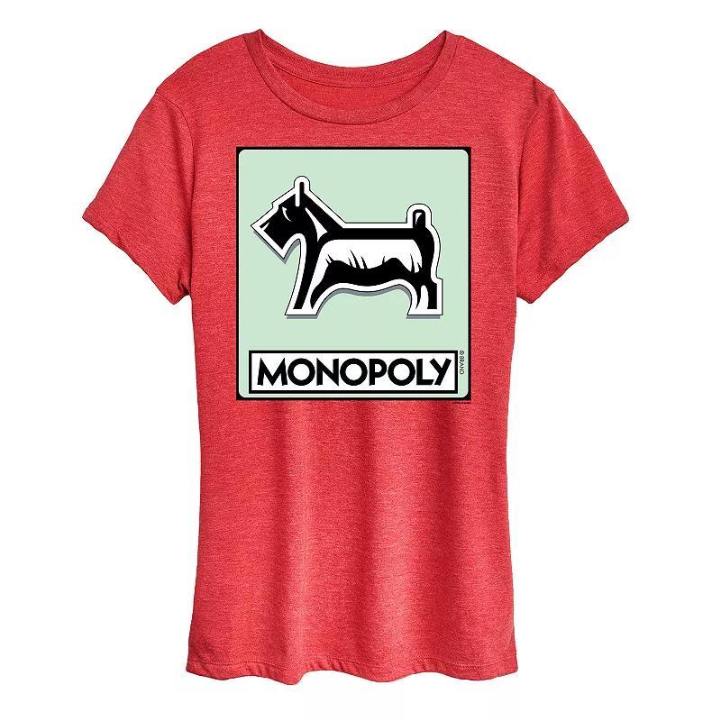 Womens Monopoly Dog Token Graphic Tee Grey Red Product Image