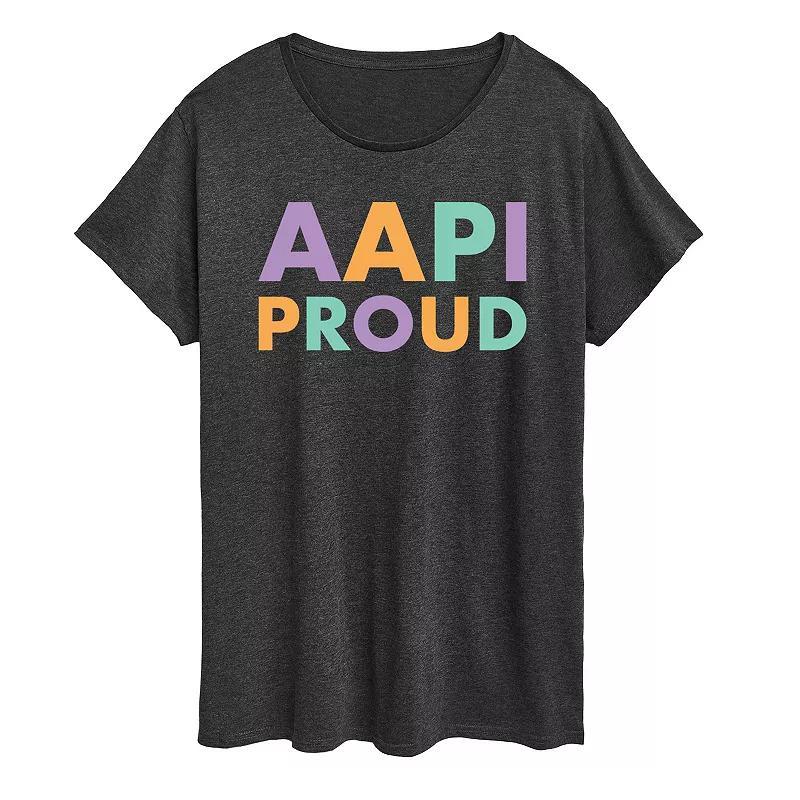 Plus AAPI Proud Graphic Tee, Womens Heather Grey Product Image
