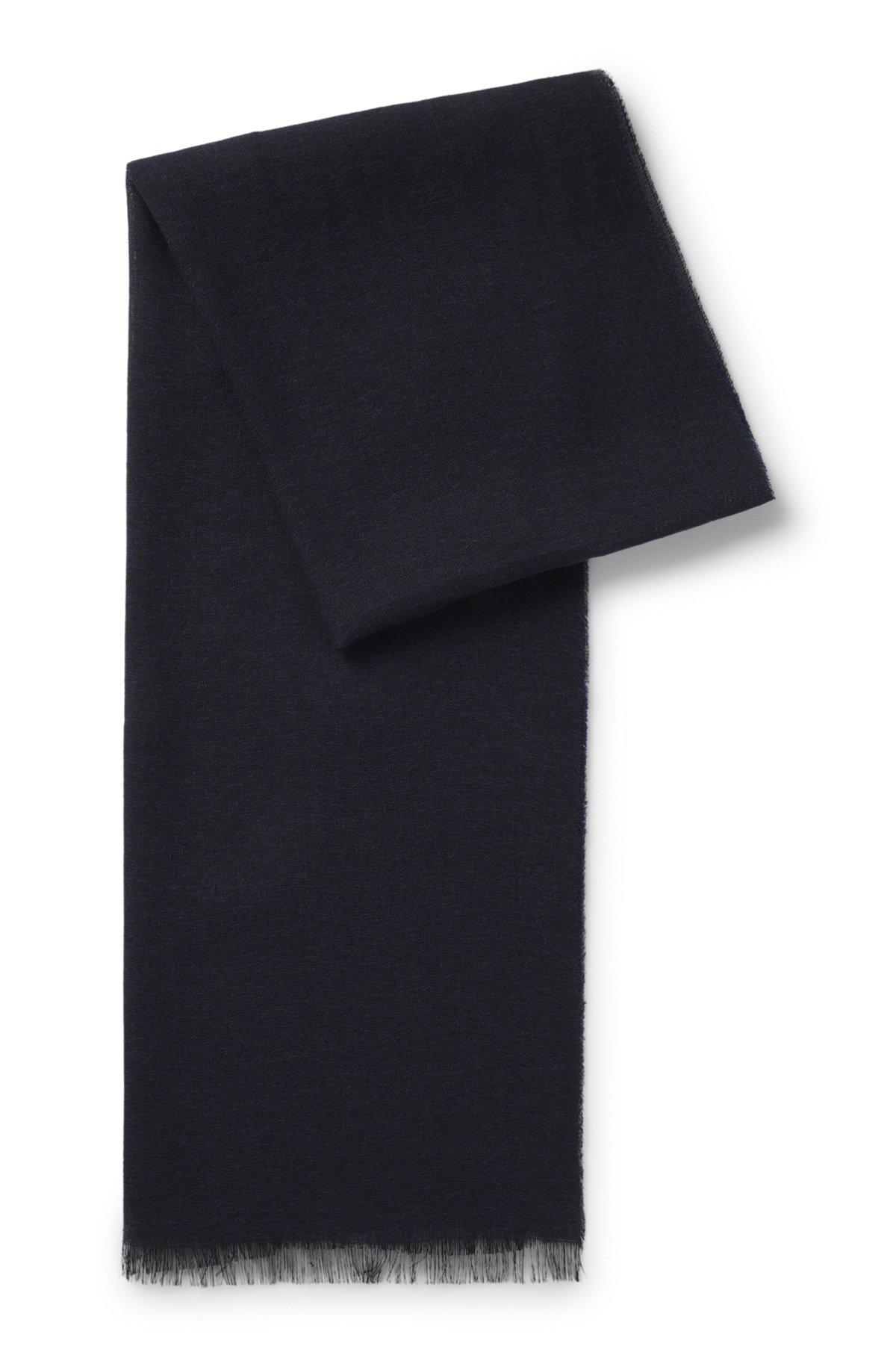 BOSS - BECKHAM x BOSS lightweight two-tone scarf with linen - Dark Blue Product Image