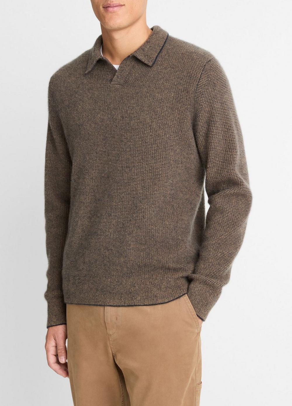 Mens Thermal Cashmere V-Neck Sweater Product Image