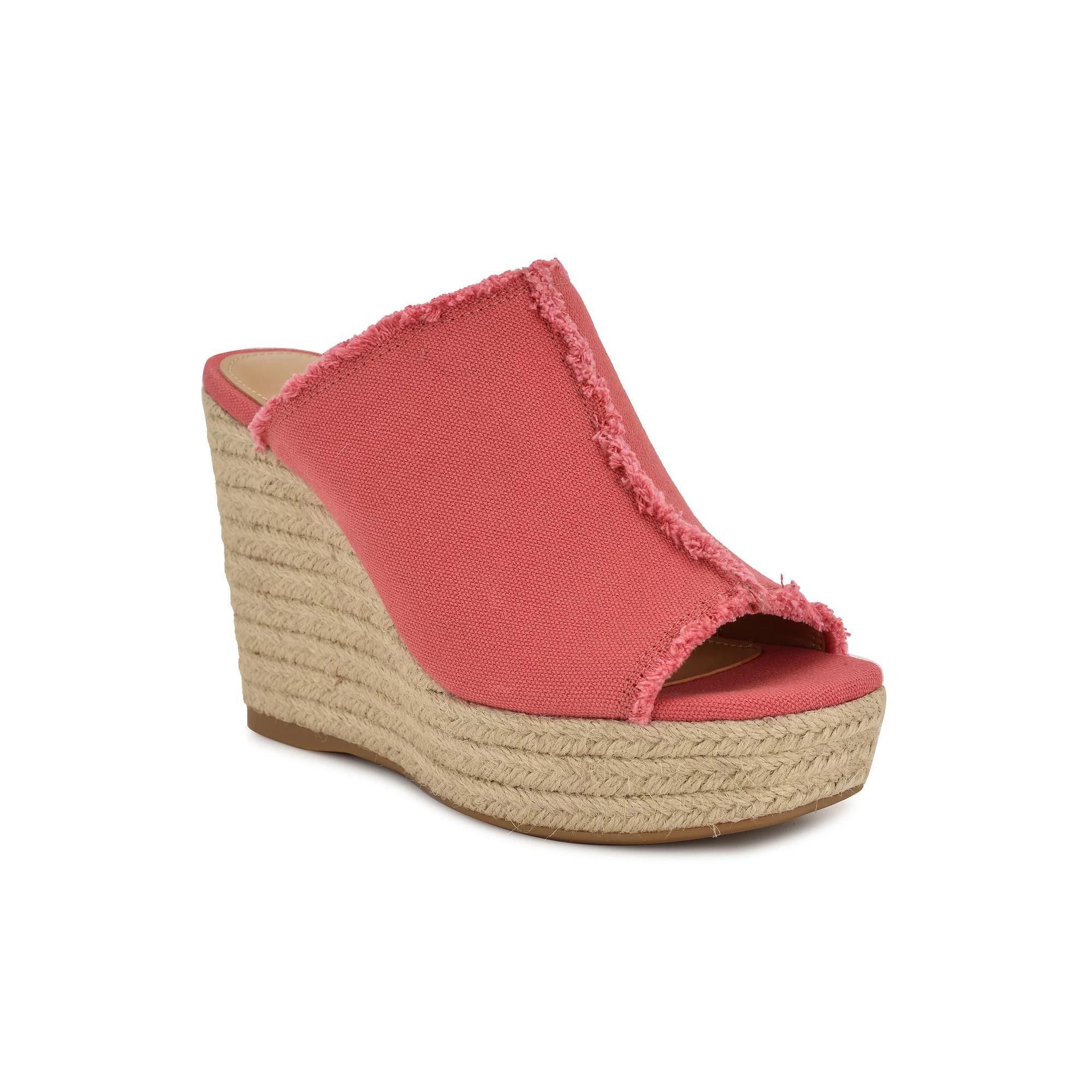 Nine West Baja Women's Wedge Slip-On Open Toe Sandals, Size: 8, Pink Product Image