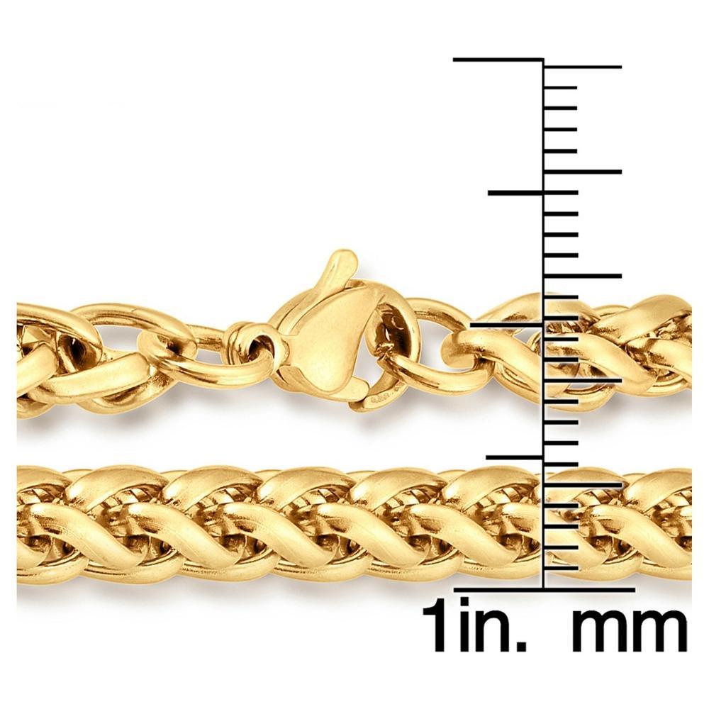 Men's Gold Plated Stainless Steel Spiga Chain Necklace (6mm) 24") Product Image