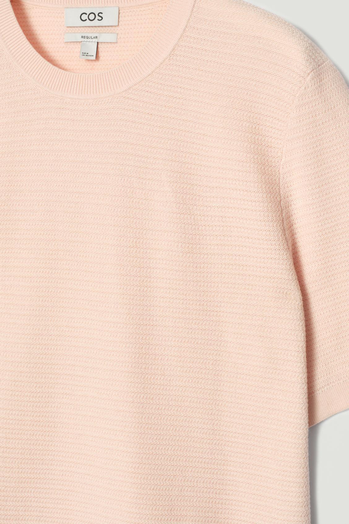 TEXTURED KNITTED COTTON T-SHIRT Product Image