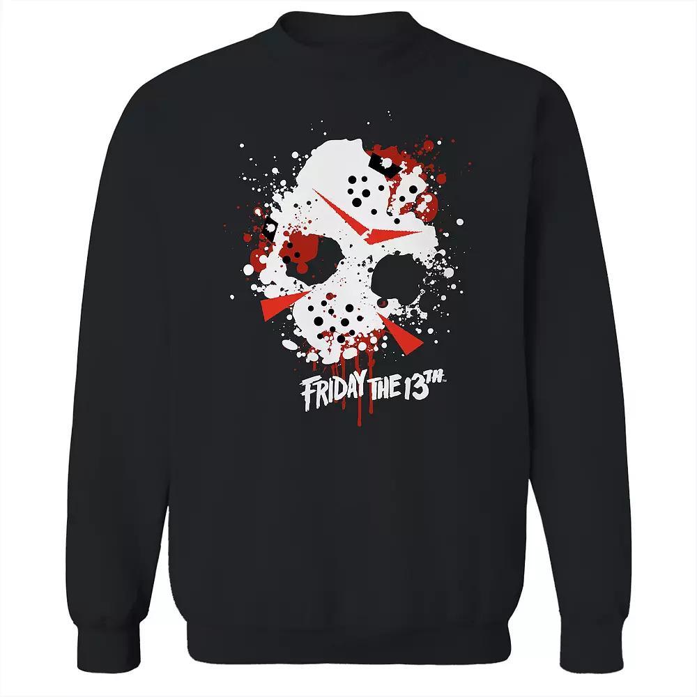 Men's Mask Splatter Graphic Crew Sweatshirt, Size: Medium, Black Product Image