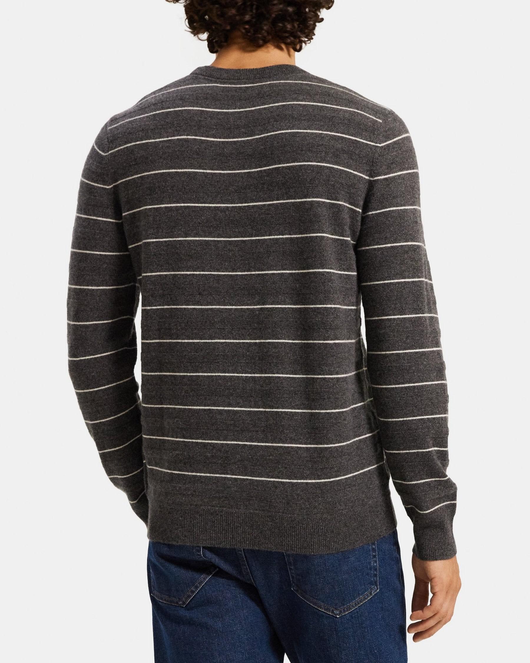 Crewneck Sweater in Striped Cashmere Product Image
