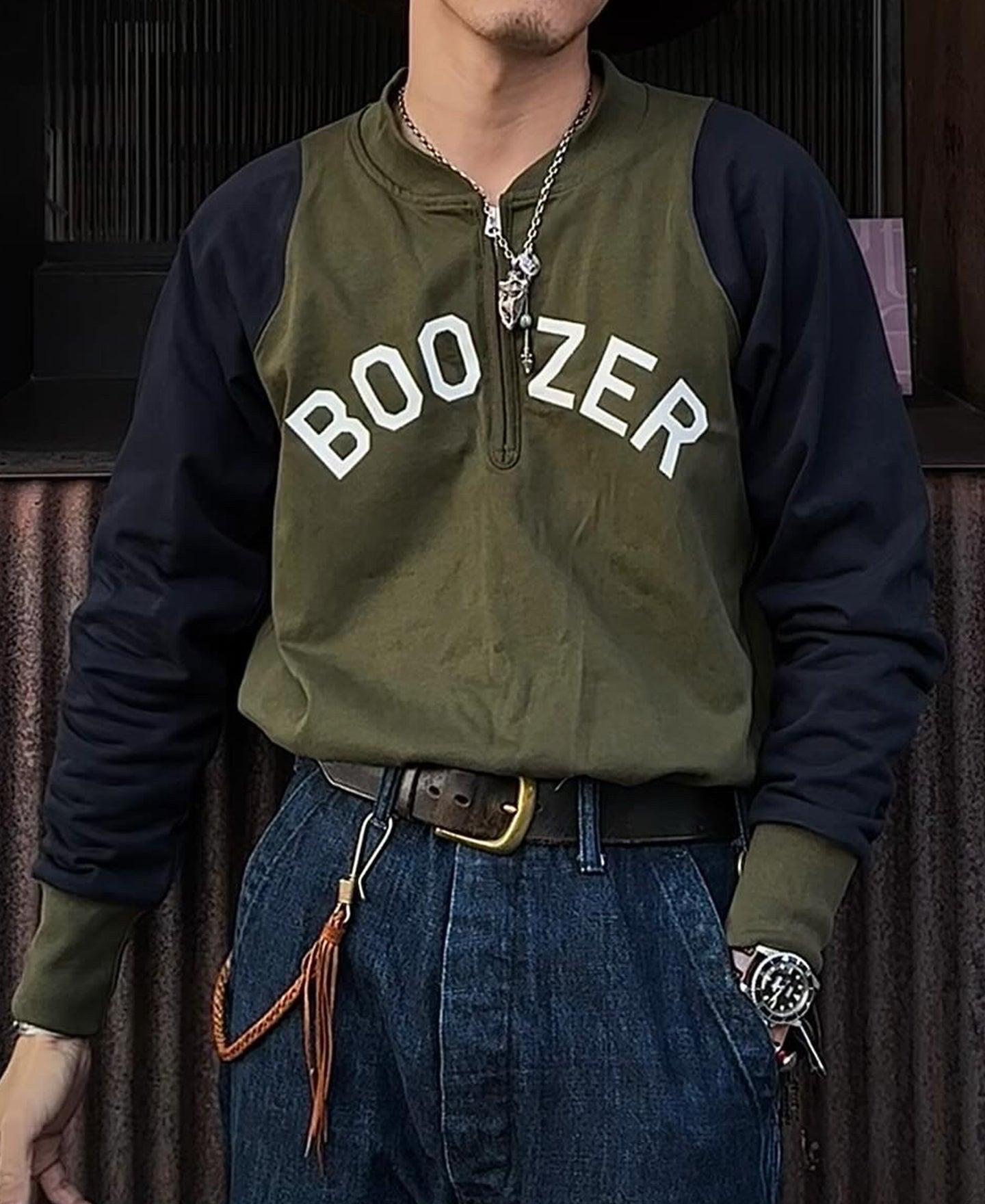 Quarter-Zip Rider Printed Long Sleeve T-Shirt - Olive Product Image