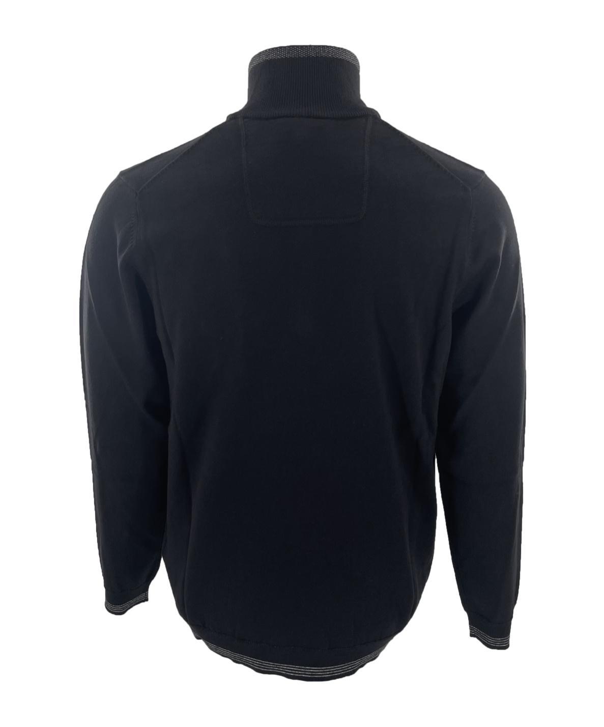 HUGO BOSS Zippered Long-sleeved Sweater In Black Product Image