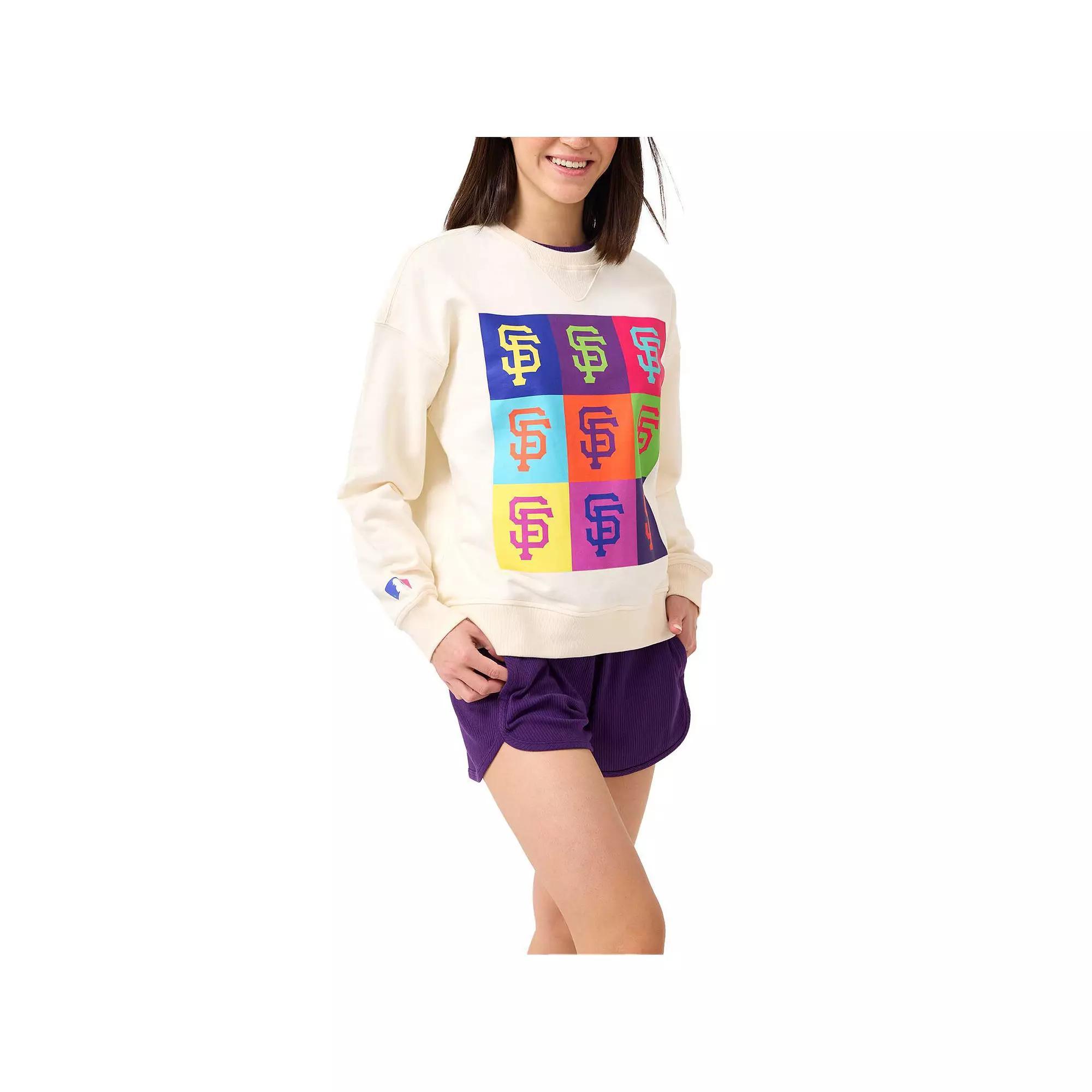 Women's Terez Cream San Francisco Giants Classic Oversized Pullover Sweatshirt, Size: Medium, Beige Product Image