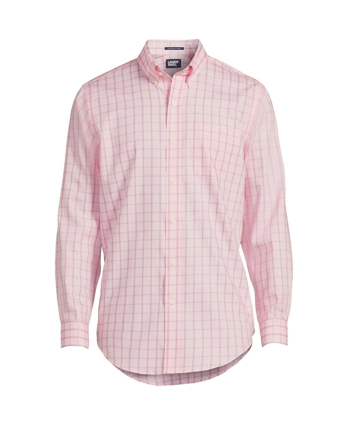 Lands End Mens Pattern No Iron Supima Pinpoint Button Down Collar Dress Shirt Product Image