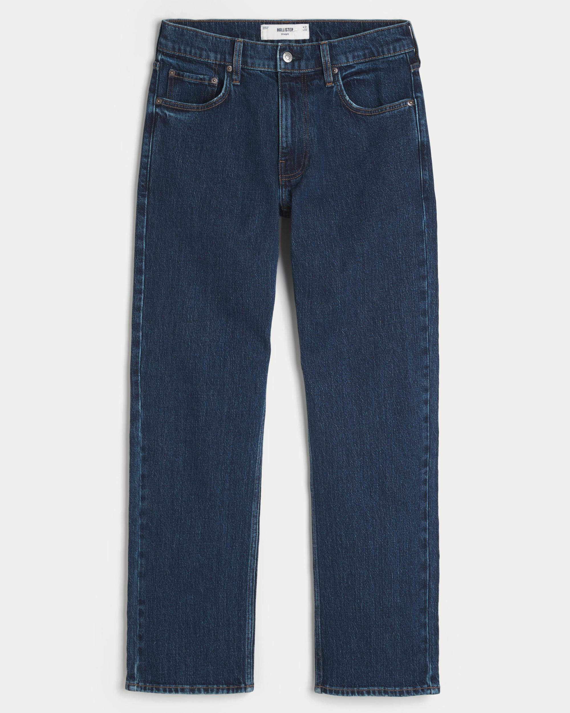 Distressed Medium Wash Straight Jeans Product Image