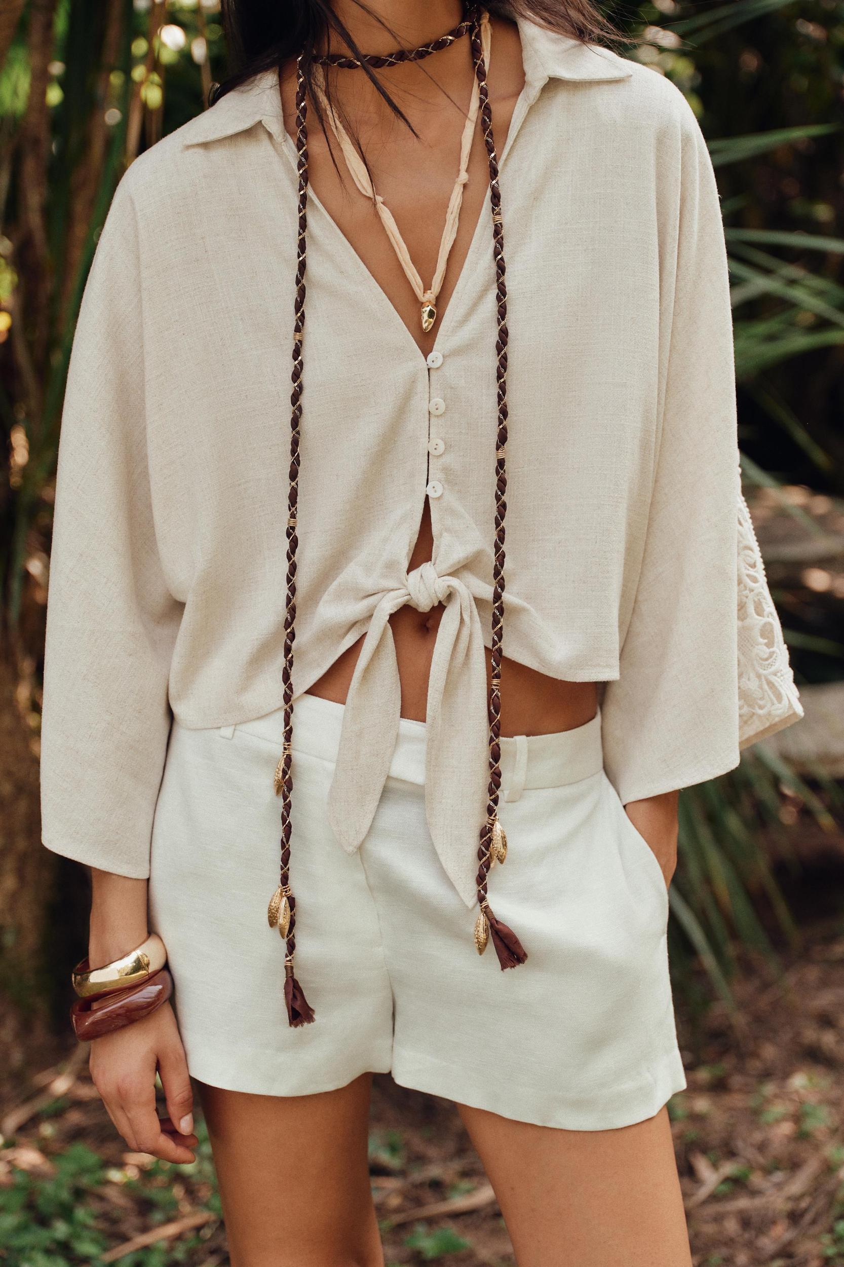 COMBINED CROCHET KNOT SHIRT Product Image