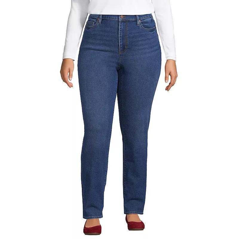 Plus Size Lands' End Recover High Rise Straight Leg Jeans, Women's, Size: 22WX32, Blue Tide Blue Product Image