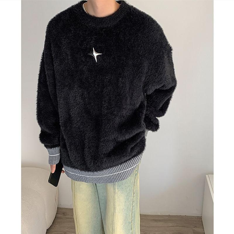 Crewneck Two Tone Sweater Product Image