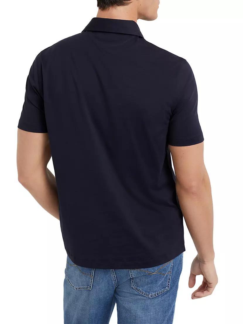 Mens Cotton Piqu Shirt Style Collar Polo Shirt Product Image