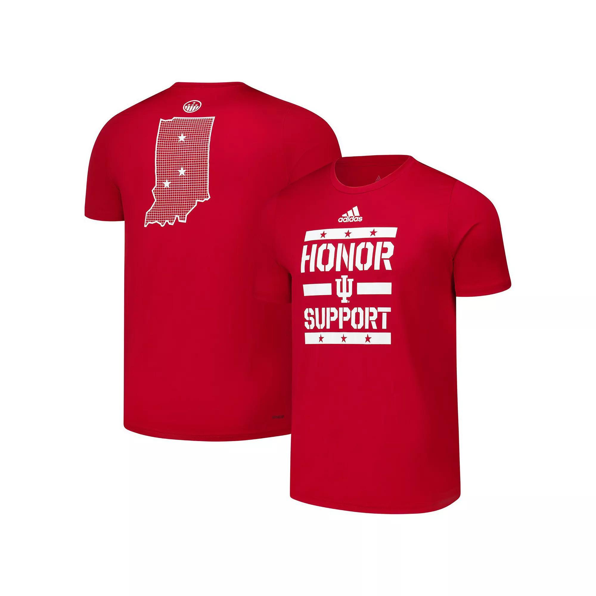 Men's adidas Crimson Indiana Hoosiers Honor & Support Pre-Game T-Shirt, Size: Medium, Red Product Image