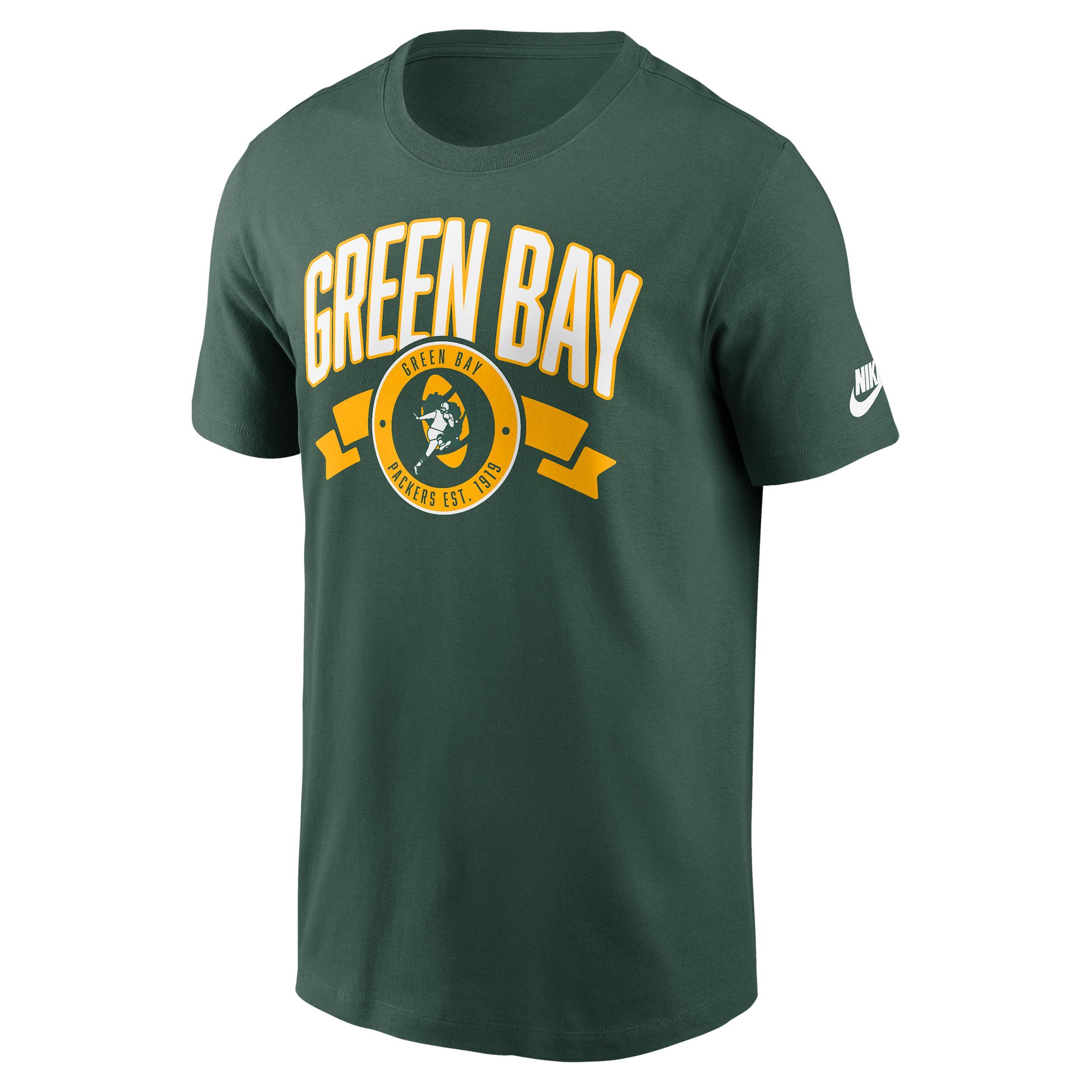 Green Bay Packers Rewind Front And Back Hit Essential Nike Men's NFL T-Shirt Product Image