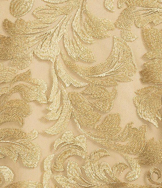 Caroline Rose Bella Soiree Embroidered Mesh Lace Scoop Neck 3/4 Bell Sleeve Tunic Product Image