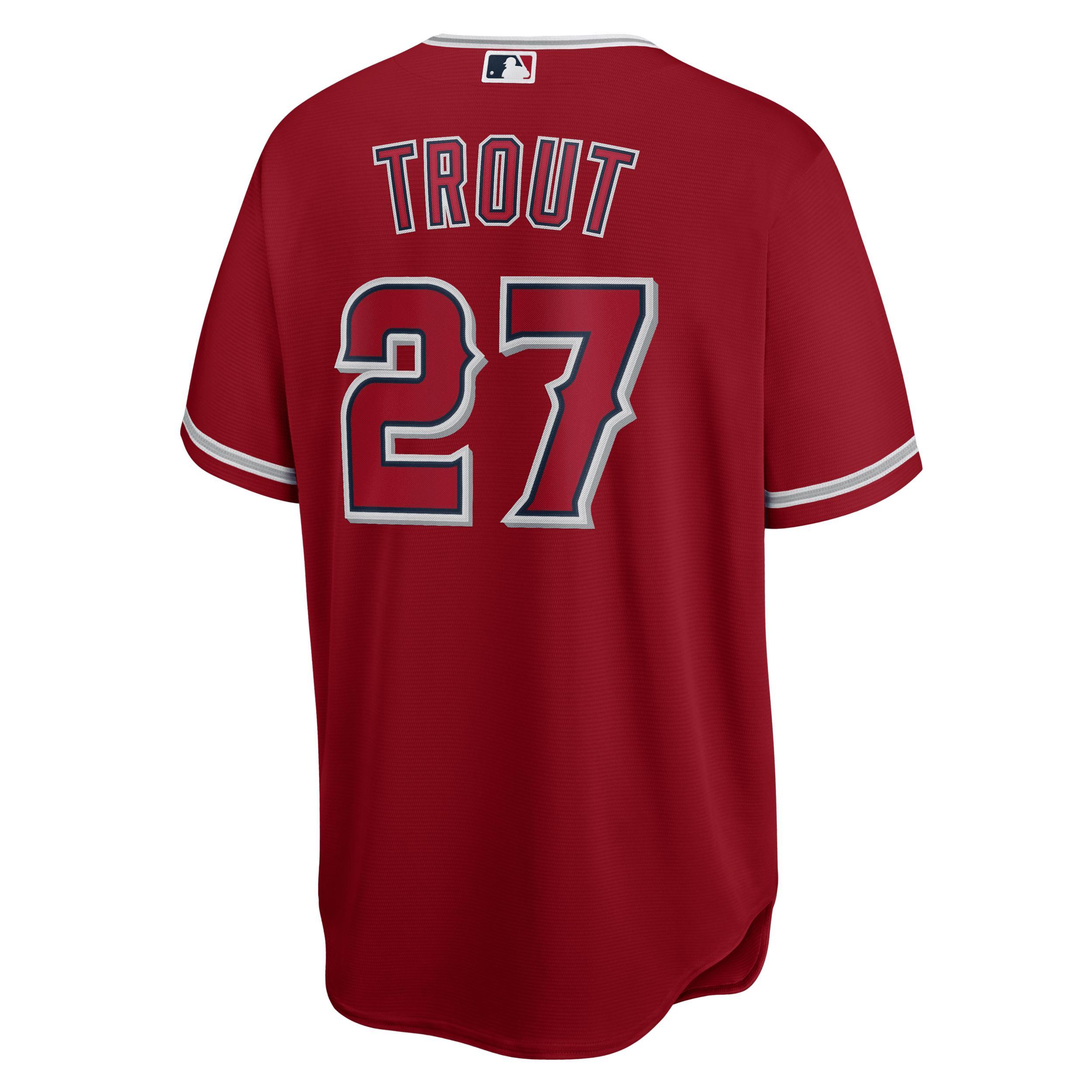 Men's Nike Mike Trout Red Los Angeles Angels Alternate Replica Player Name Jersey, Size: Large Product Image
