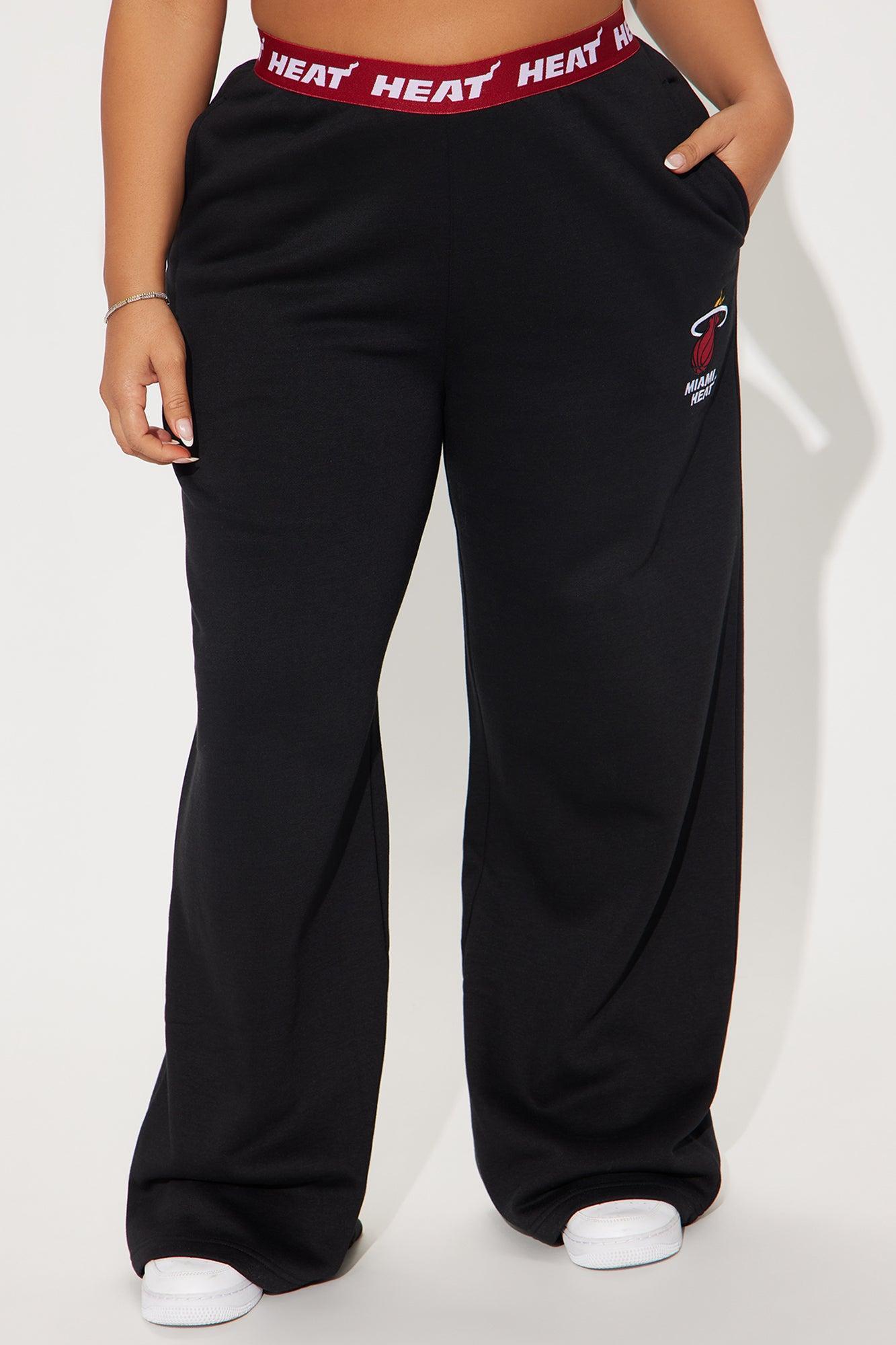 Miami Heat Free Throw Wide Leg Pant - Black Product Image