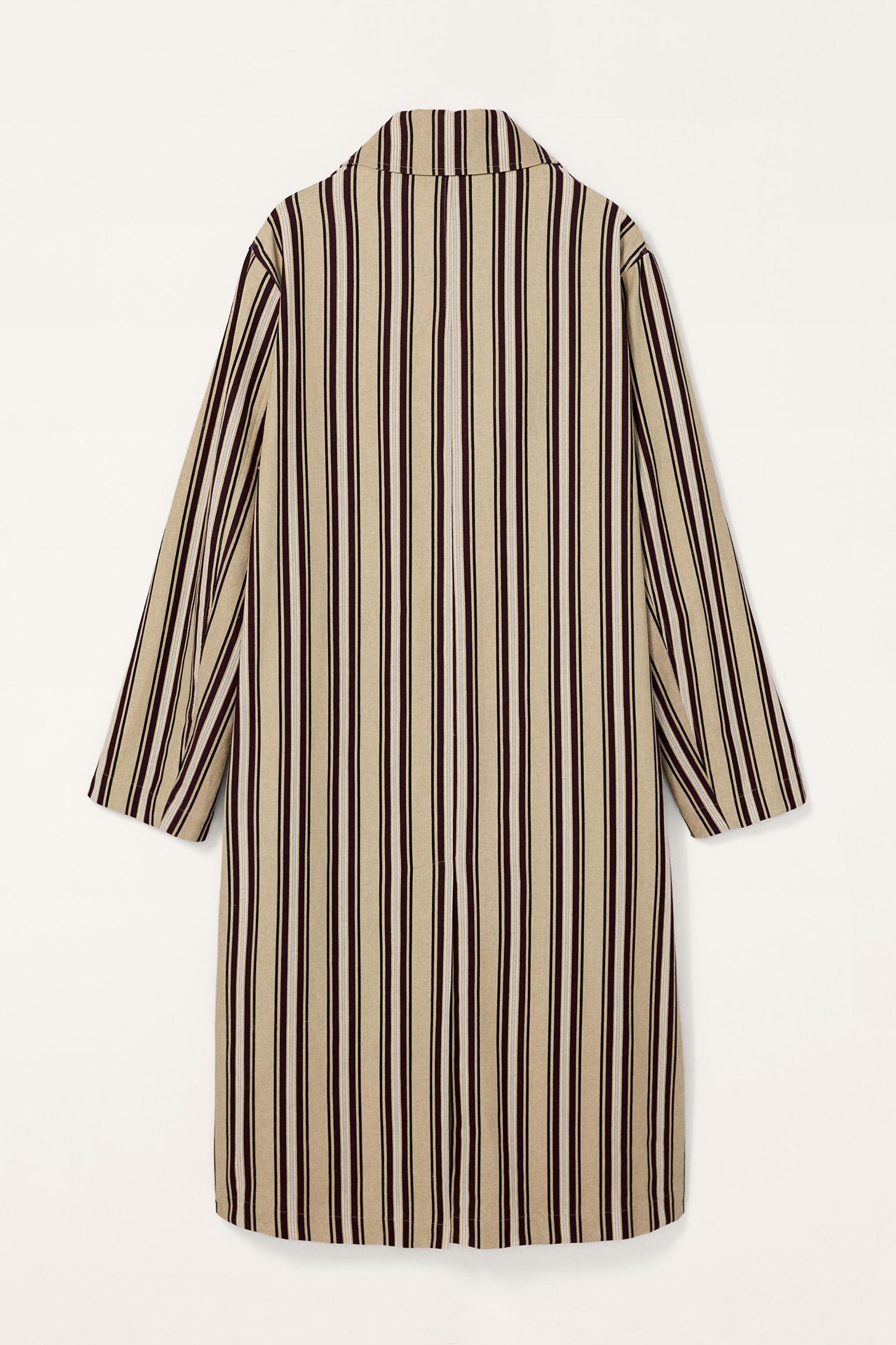 LIMITED EDITION STRIPED COTTON LINEN TRENCH COAT Product Image