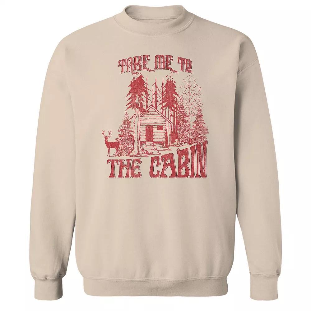 Men's Take Me to the Cabin Fleece Sweatshirt, Women's, Size: XXL, Brown Product Image