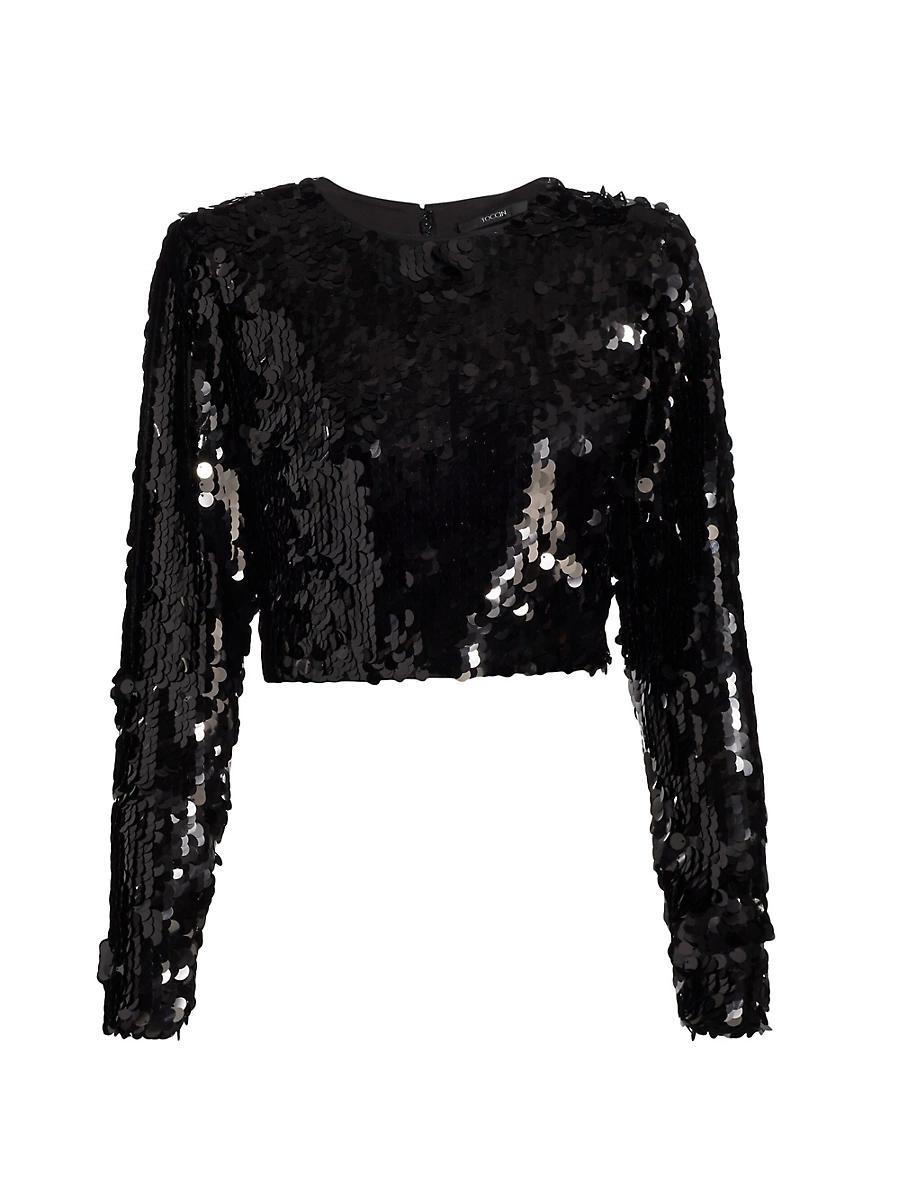Womens Anaya Sequined Crop Top Product Image