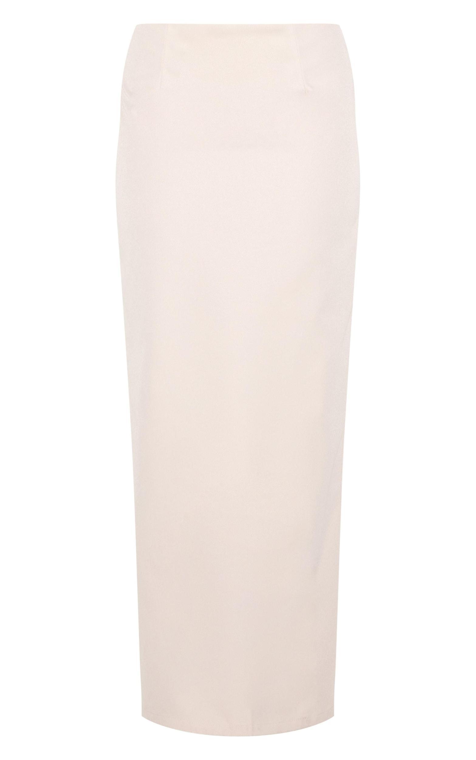 Stone Tailored Woven Straight Maxi Skirt Product Image