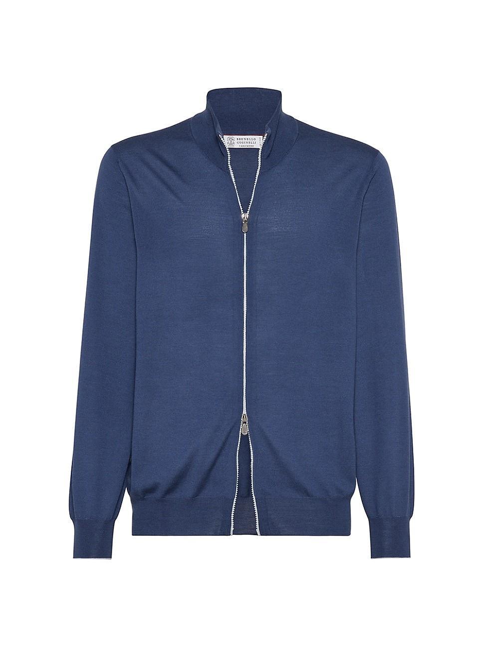 Mens Virgin Wool and Cashmere Lightweight Cardigan Product Image