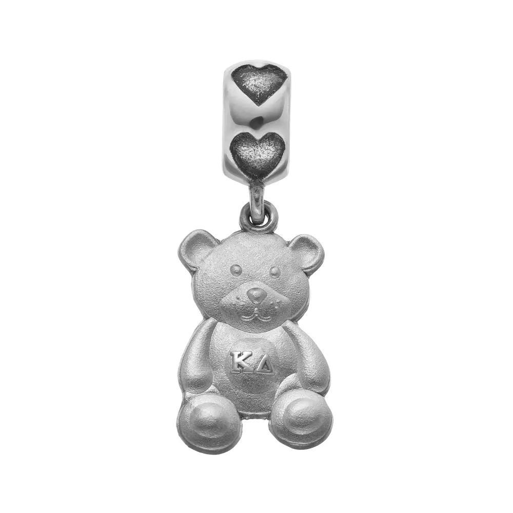LogoArt Sterling Silver Kappa Delta Sorority Teddy Bear Charm, Womens, Grey Product Image