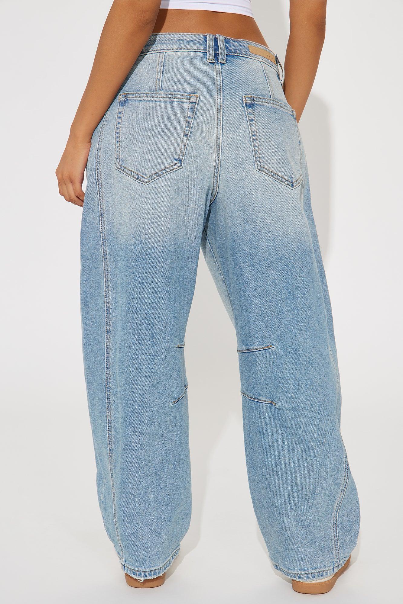 Positano Barrel Leg Jeans - Medium Wash Product Image