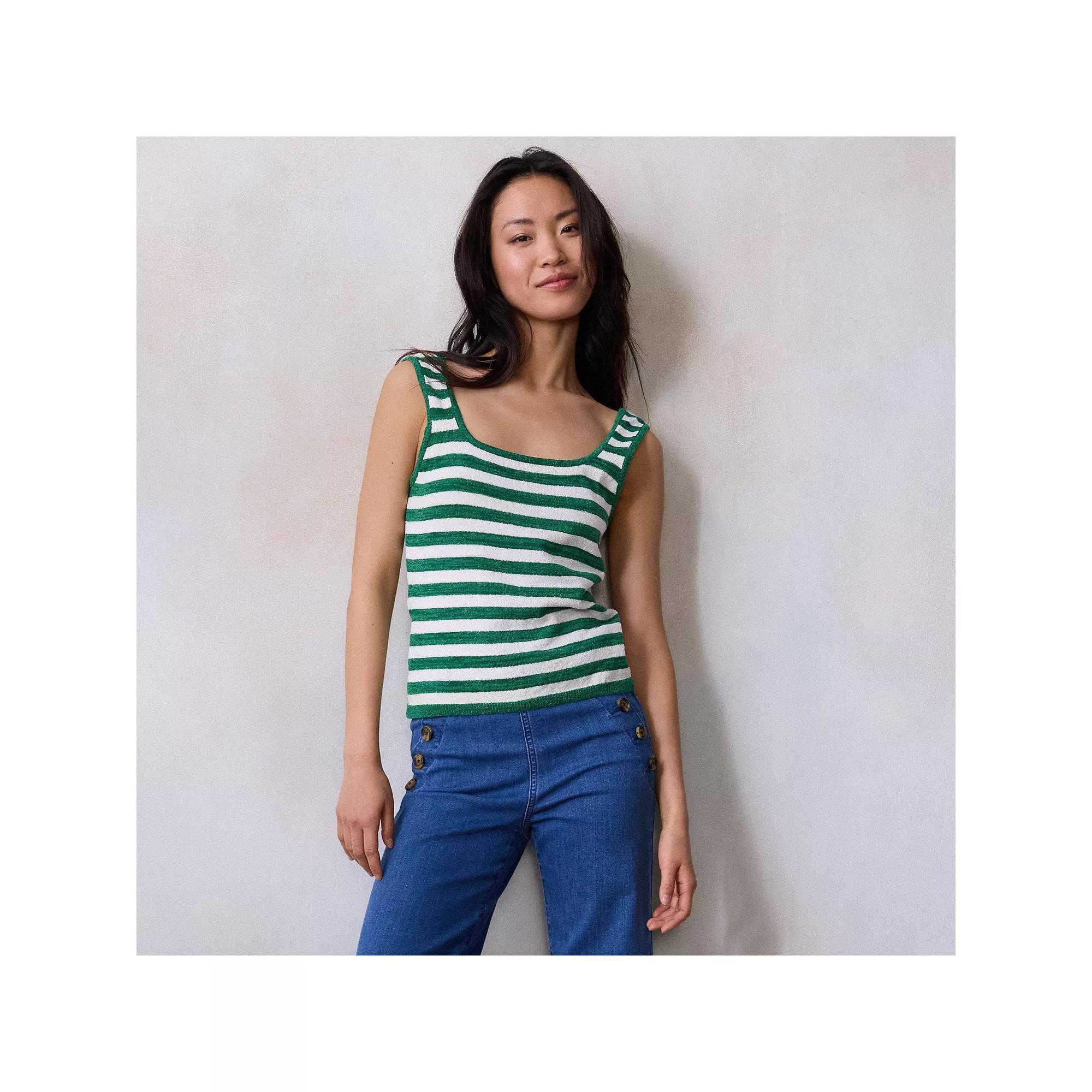 Women's LC Lauren Conrad Sweater Tank Top, Size: Small, Green Chandail Stripe Product Image