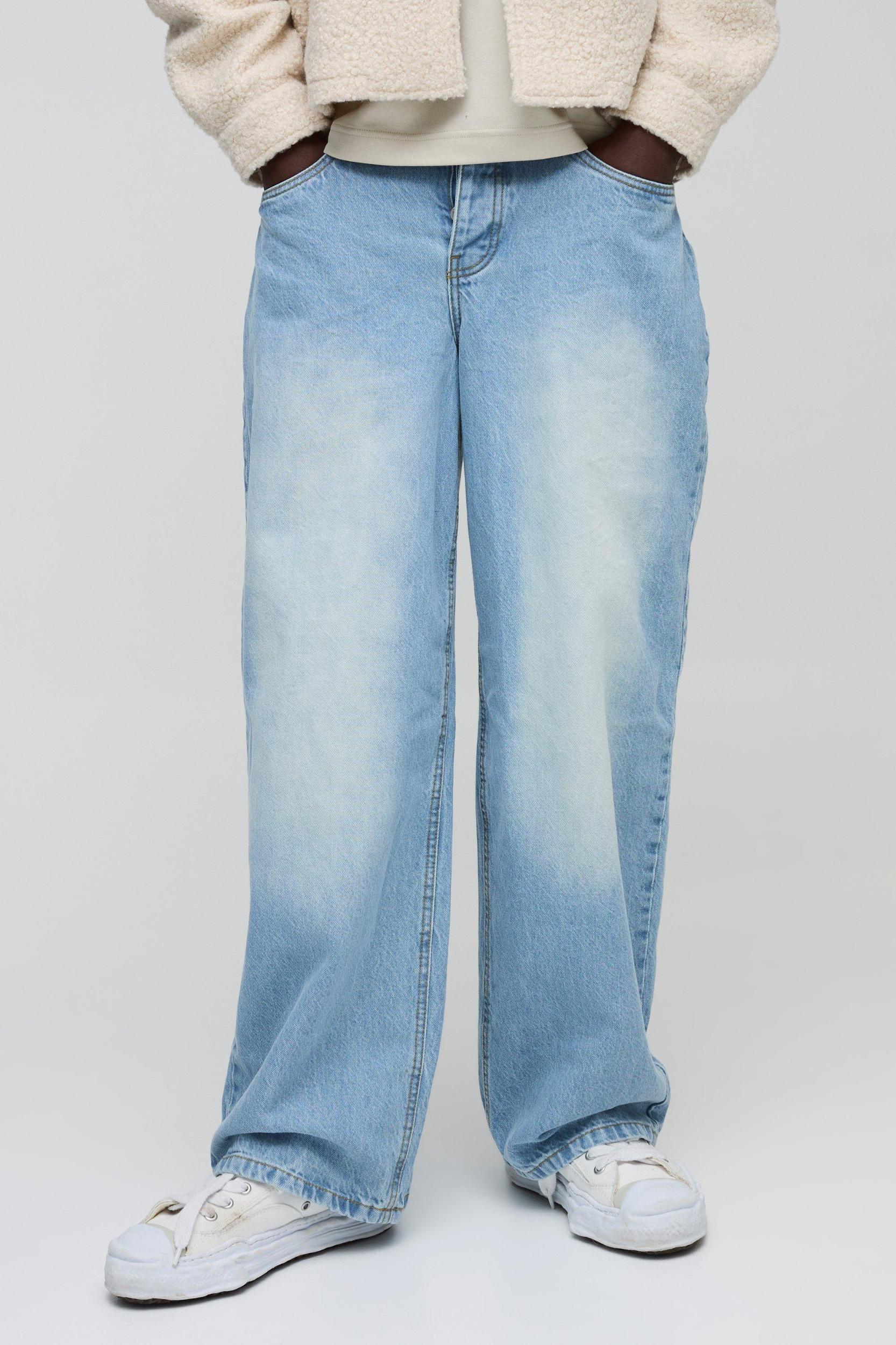 Mens Baggy Rigid Jeans - Blue Product Image