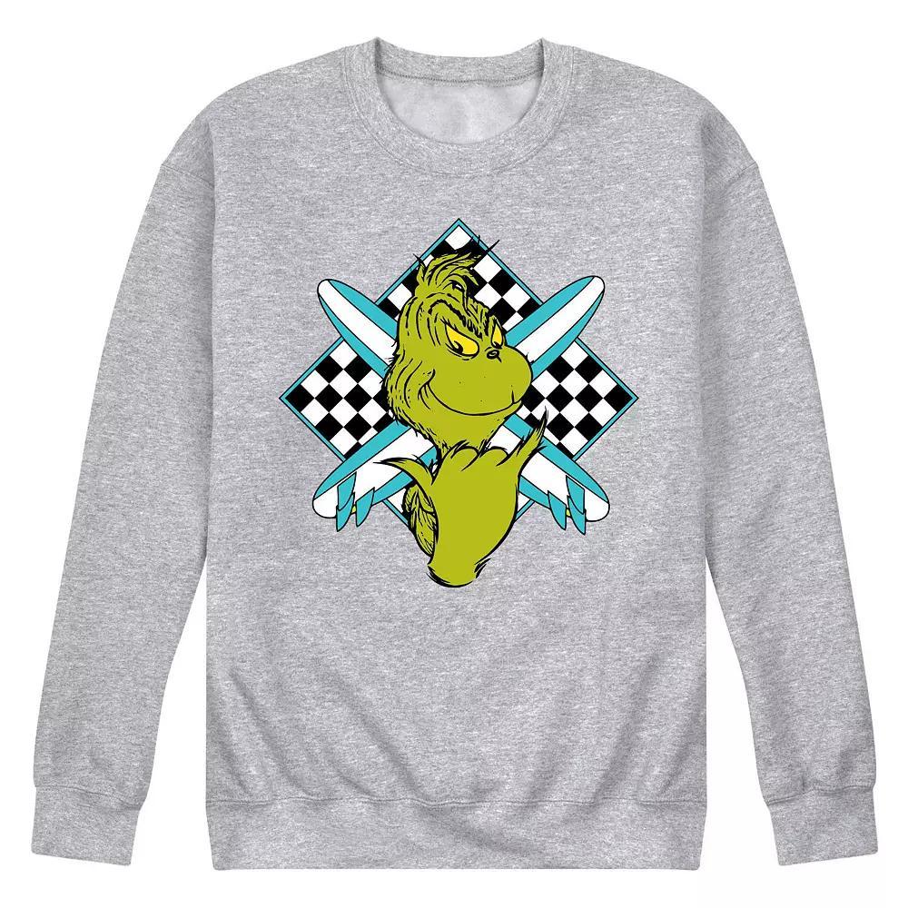 Mens Dr. Seuss The Grinch Crossed Surfboards Fleece Sweatshirt Product Image