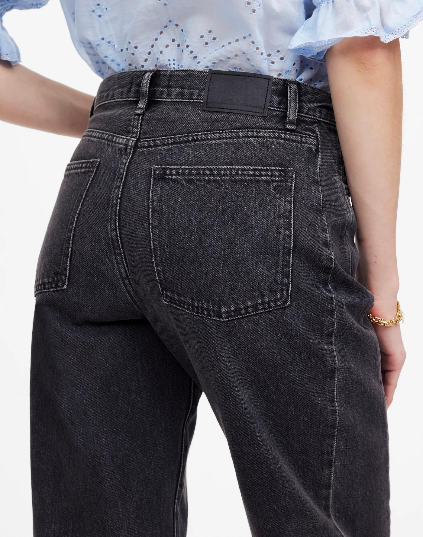 Pieced Barrel-Leg Jeans Product Image