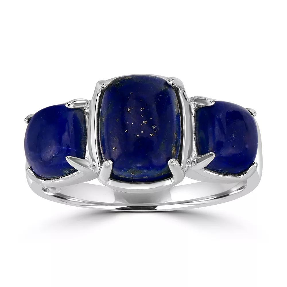 Gemistry Sterling Silver Genuine Pink Opal Cabochon Ring, Women's, Size: 6, Blue Lapis Product Image