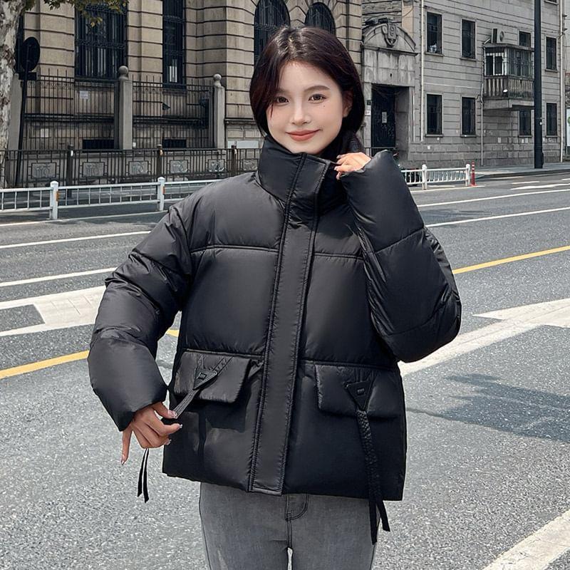 High Neck Zip-Up Puffer Jacket Product Image