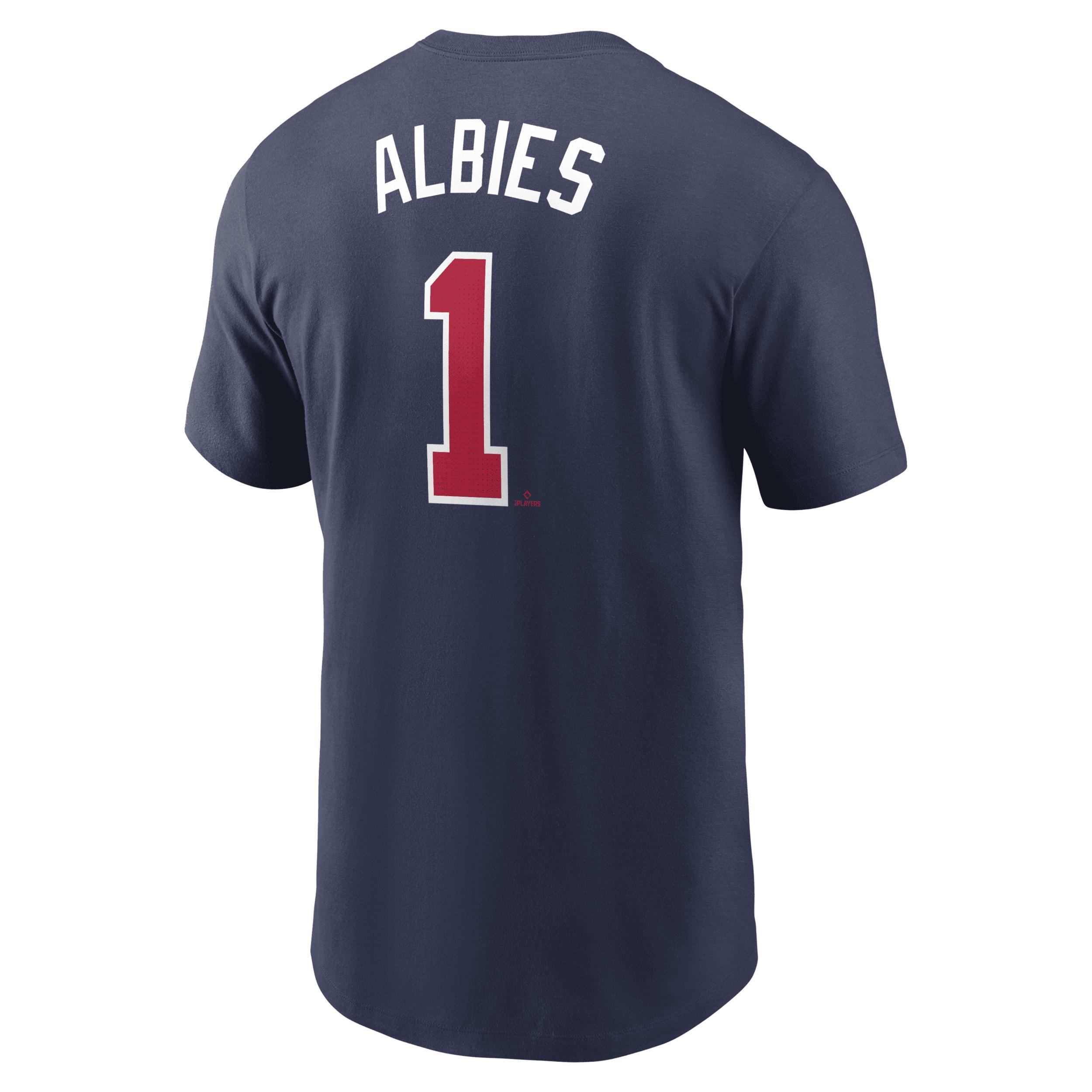 Men's Nike Matt Olson Navy Atlanta Braves Fuse Name & Number T-Shirt, Size: Medium, Blue Product Image