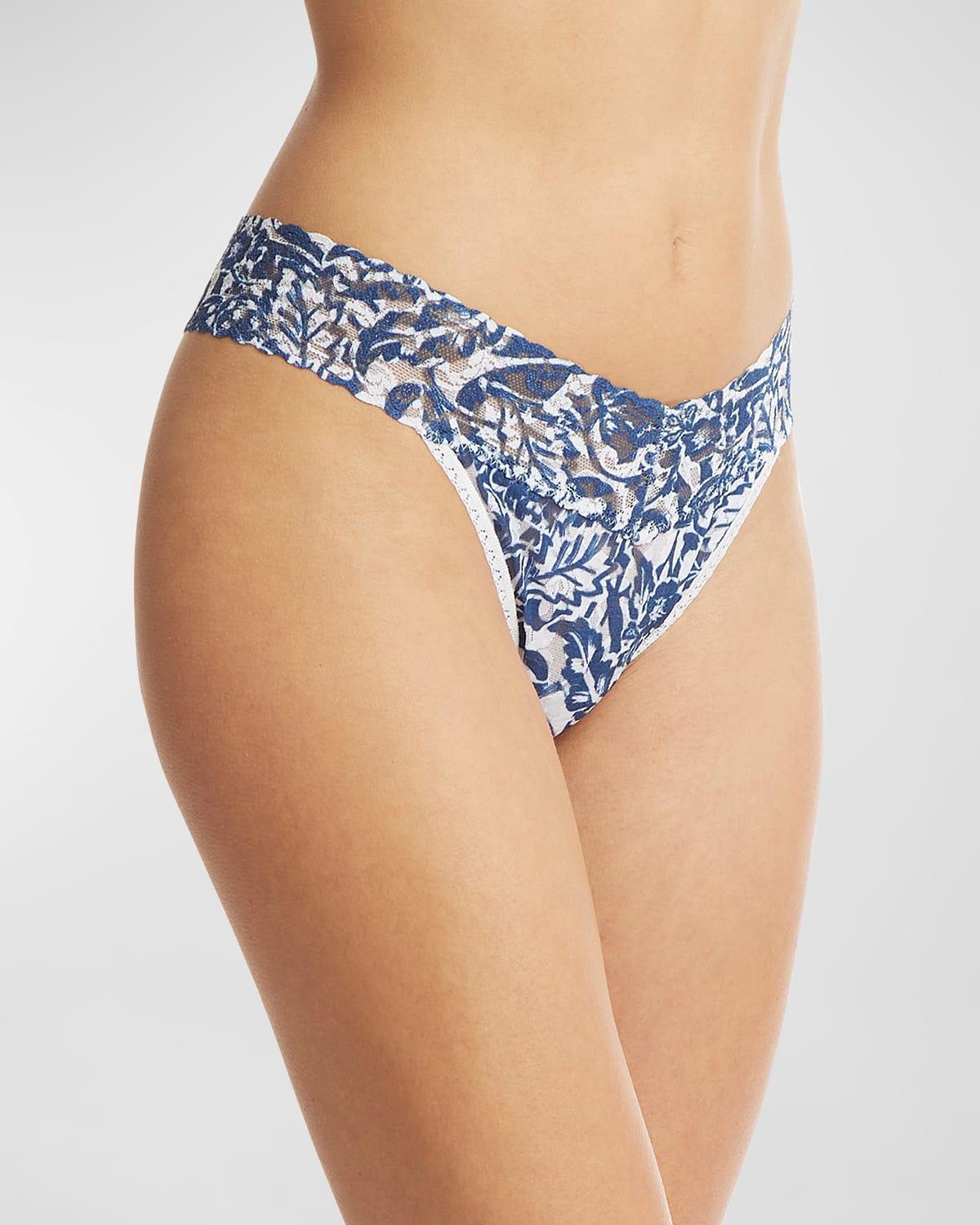 Printed Original-Rise Signature Lace Thong Product Image