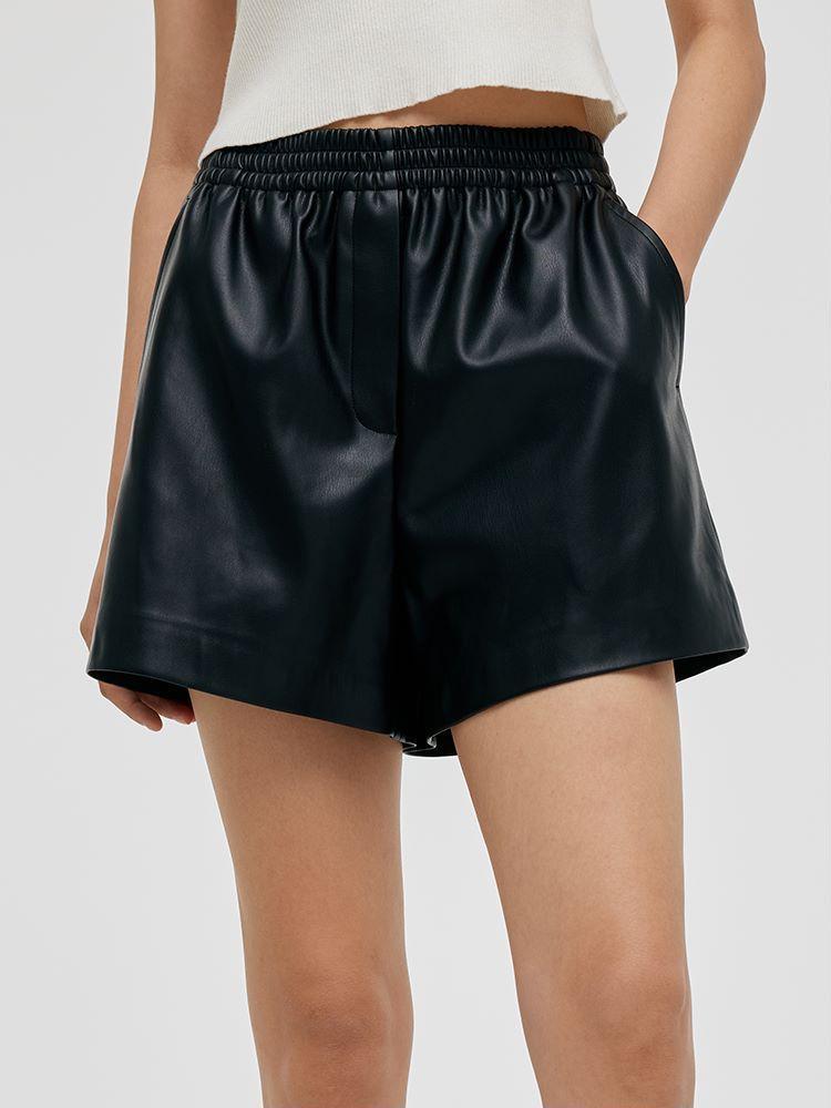 PU Leather Women Shorts Product Image